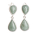 Jade dangle earrings, 'Joyous Drops' - Sterling Silver Dangle Earrings with Green Jade Stones thumbail