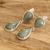 Jade dangle earrings, 'Joyous Drops' - Sterling Silver Dangle Earrings with Green Jade Stones (image 2b) thumbail