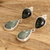 Jade dangle earrings, 'Balance Duo' - Sterling Silver Drop-Shaped Dangle Earrings with Jade Stones (image 2b) thumbail