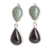 Jade dangle earrings, 'Immortal Twins' - Sterling Silver Dangle Earrings with Drop-Shaped Jade Stones thumbail
