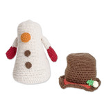 Crocheted decorative doll, 'Sweet Snow' - Crocheted Snowman Decorative Doll in a Colorful Palette