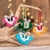 Crocheted ornaments, 'Colorful Magic' (set of 4) - Set of 4 Crocheted Butterfly Ornaments in Colorful Palette thumbail