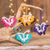 Adornos de ganchillo, (juego de 4) - Juego de 4 adornos de mariposas de ganchillo en paleta multicolor