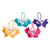 Gehäkelte Ornamente, (4er-Set) - Set mit 4 gehäkelten Schmetterlingsornamenten in mehrfarbiger Palette