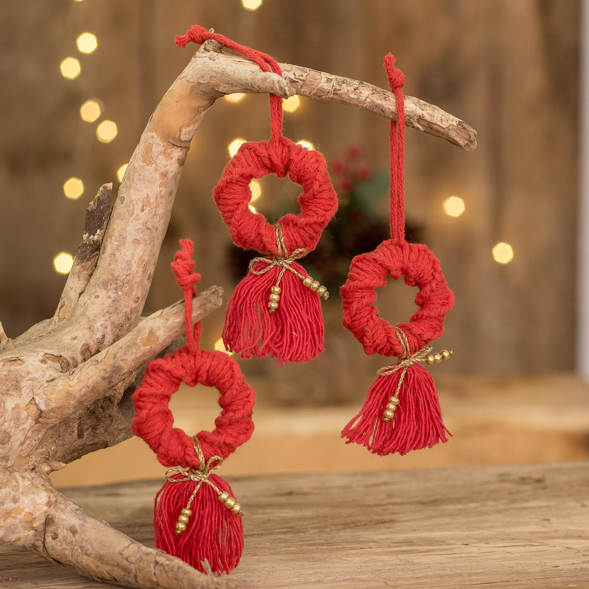 Macrame Tree Ornament, Fair Trade Christmas