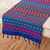 Camino de mesa de algodón, 'Azure Delight' - Camino de mesa de algodón tejido a mano multicolor con flecos