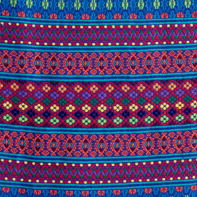 Camino de mesa de algodón - Camino de mesa de algodón tejido a mano multicolor con flecos