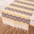 Cotton table runner, 'Gold Diamond' - Hand-Woven Ivory Brown & Yellow Fringed Cotton Table Runner thumbail