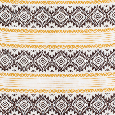 Camino de mesa de algodón - Camino de mesa de algodón con flecos marfil y amarillo tejido a mano