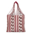 Baumwoll-Einkaufstasche - Handgewebte gemusterte Baumwoll-Tragetasche in Rotbraun und Elfenbein