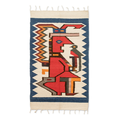 Handloomed area rug, 'Tecun Uman' (2.5x5) - Handloomed Acrylic Area Rug of Hero Tecun Uman (2.5x5)