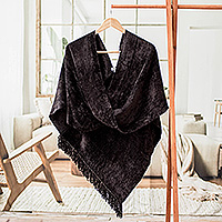 Cotton blend poncho, Dark Night