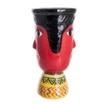 Ceramic flower pot, 'St. John' - Double Face Ceramic Flower Pot Hand-Painted in Guatemala