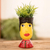 Ceramic flower pot, 'St. Louis' - Double Face Ceramic Flower Pot Hand-Painted in Guatemala thumbail