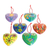 Ceramic ornaments, 'Hearts of Nature' (set of 6) - Set of 6 Hand-Painted Ceramic Ornaments with Cotton Bag thumbail