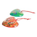 Curated gift set, 'Nature is in Love' - Heart-Shaped Ornament and Magnet Ceramic Curated Gift Set