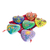 Ceramic ornaments, 'Hearts of Nature' (set of 6) - Set of 6 Hand-Painted Ceramic Ornaments with Cotton Bag (image 2c) thumbail