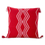 Cotton cushion cover, 'Red Directions' - Handloomed Geometric Red and White Cotton Cushion Cover