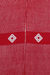 Manta de algodón - Manta de algodón roja y blanca tejida a mano con motivos geométricos