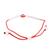 Crystal macrame pendant bracelet, 'Red Nazar' - Handcrafted Macrame Pendant Bracelet with Red Nazar Amulet