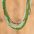 Glass and crystal beaded strand necklace, 'Green Ethereal Fusion' - Glass and Crystal Beaded Strand Necklace in Colorful Palette (image 2) thumbail