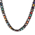 Crystal beaded necklace, 'Rainbow Magic' - Black Beaded Necklace with Crystals in a Rainbow Palette thumbail