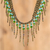 Crystal and glass beaded statement necklace, 'Serenity in Bronze' - Handcrafted Statement Necklace with Crystal and Glass Beads (image 2) thumbail