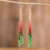 Crystal and glass beaded dangle earrings, 'Christmas Elegance' - Crystal and Glass Beaded Dangle Earrings with Silver Hooks (image 2) thumbail