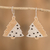 Beaded dangle earrings, 'Modern Christmas Tree' - Handmade Christmas Tree Dangle Earrings with Glass Beads (image 2) thumbail