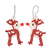 Beaded dangle earrings, 'The Red-Nosed Reindeer' - Handmade Glass Beaded Rudolph The Reindeer Dangle Earrings thumbail