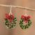 Crystal and glass beaded dangle earrings, 'Christmas Crown' - Christmas Crown Dangle Earrings with Crystal and Glass Beads thumbail