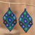 Pendientes colgantes con cuentas de cristal - Aretes colgantes con cuentas geométricas en tonos verdes y azules