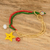 Glass beaded charm bracelet, 'Christmas Signs' - Christmas Glass Beaded Charm Bracelet from Guatemala (image 2) thumbail