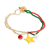 Glass beaded charm bracelet, 'Christmas Signs' - Christmas Glass Beaded Charm Bracelet from Guatemala