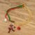 Crystal and glass beaded pendant bracelet, 'Cute Reindeer' - Crystal and Glass Beaded Christmas Reindeer Pendant Bracelet (image 2) thumbail