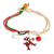 Crystal and glass beaded pendant bracelet, 'Reindeer Run' - Crystal and Glass Beaded Christmas Reindeer Pendant Bracelet thumbail