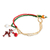 Crystal and glass beaded pendant bracelet, 'Reindeer Run' - Crystal and Glass Beaded Christmas Reindeer Pendant Bracelet (image 2b) thumbail