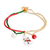 Crystal and glass beaded pendant bracelet, 'Cute Snowman' - Crystal and Glass Beaded Christmas Snowman Pendant Bracelet