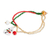 Crystal and glass beaded pendant bracelet, 'Cute Snowman' - Crystal and Glass Beaded Christmas Snowman Pendant Bracelet (image 2b) thumbail
