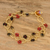Beaded wristband bracelet, 'Intertwined in Red' - Glass Beaded Wristband Bracelet with Crystal Bead Closure (image 2) thumbail