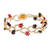 Beaded wristband bracelet, 'Intertwined in Red' - Glass Beaded Wristband Bracelet with Crystal Bead Closure (image 2a) thumbail