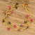 Beaded wristband bracelet, 'Intertwined in Pink' - Glass Beaded Wristband Bracelet with Crystal Bead Closure (image 2) thumbail
