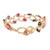 Beaded wristband bracelet, 'Intertwined in Pink' - Glass Beaded Wristband Bracelet with Crystal Bead Closure (image 2c) thumbail