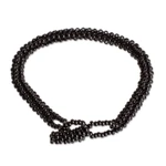 Glass beaded bracelet, 'Shadow Berries' - Black Glass Beaded Bracelet with Toggle Clasp