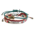 Wristband bracelets, 'United Spring' (set of 3) - Set of 3 Multicolour Wristband Bracelets with Zamac Accents