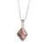 Rhodonite pendant necklace, 'Rhombus' - Guatemalan Sterling Silver Necklace with Rhodonite Pendant
