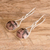 Rhodonite dangle earrings, 'Octagonal' - Sterling Silver Dangle Earrings with Rhodonite Stones (image 2b) thumbail