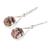 Rhodonite dangle earrings, 'Octagonal' - Sterling Silver Dangle Earrings with Rhodonite Stones (image 2c) thumbail