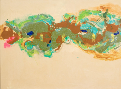 'Sentimientos en el tiempo de la siembra II' (2021) - Cuadro abstracto estirado firmado en una paleta de colores