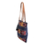 Cotton shoulder bag, 'Rupan in Blue' - Hand-Woven Cotton Shoulder Bag with Tassel and Suede Straps (image 2b) thumbail